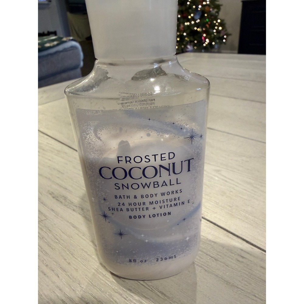 Bath and Body Works Frosted Coconut Snowball Body Lotion 8 oz 1/2 full